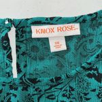 Knox Rose Size XXL Green - Black Floral Print Keyhole Peasant Shirt Top Photo 3