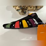 Farm Rio NWT Black Boho Rainbow Beaded Mules 7.5 Photo 8