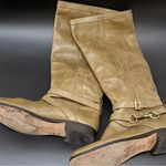 Coach  Marlena Olive Tan Genuine Leather Buckle Side Riding Tall Boots Size 6.5 Photo 9
