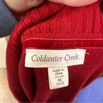 Coldwater Creek  Red Sleeveless Long Length Red Knit Cardigan Christmas Holiday M Photo 5