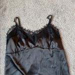 Black Lace Trim Satin Chemise SIZE S Photo 1