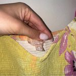 Square Neck Puffy Sleeve Smocked Babydoll Dress Floral Flowy Short Dress S Yellow Photo 5