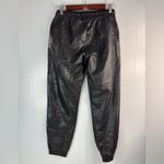 ZARA M Faux Leather Jogger Shiny Black Track Pants Photo 1