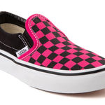 Vans  Hot Pink and Black Checkerboard Slip On Sneakers Photo 0