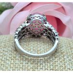 STS Chuck Clemency Sterling Silver & Pink Cocktail Statement Ring Size 11.5 Photo 4