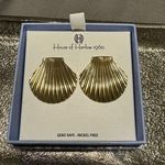House of Harlow 1960 Metallic Gold Shell Earrings Photo 0