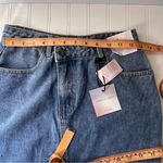 Happily Grey Crossover Waist Denim Maxi Skirt Raw Hem Split Casual Size 3/25 Blue Photo 9