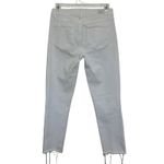 Paige  Cindy Crop White Denim Jeans Raw Hem High Rise Size 26 Stretch Photo 1