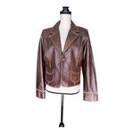 XOXO Women's Vintage Brown Leather Cowgirl Blazer Jacket Size L Photo 7