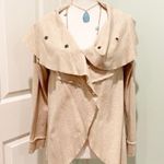 Kensie NEW Snap Front Lightweight Cardigan Jacket Oatmeal Asymmetric Hem M Photo 5