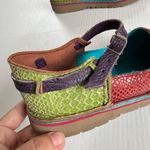 Soletech Sz 8 Boho Hand Painted Leather Mary Jane Shoes Ankle Strap Retro Tan Photo 4