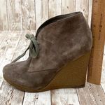 ALDO Olive Suede Wedge Gummy Soles Booties 7 Photo 9