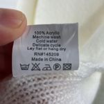 SCARF Tight Knit Rectangular Cream and Gray cozy warm White Photo 7