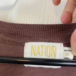 Nation Ltd  Carly Voluminous Contrast Puff Balloon Long Sleeve Tee Pinot Noir XL Photo 4