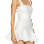 Amanda Uprichard  Annalise White Jacquard Mini Dress M Bridal Party Flounce Hem Photo 1
