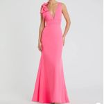 Mac Duggal  49454 Womens Pink SLEEVELESS V NECK BOW DETAIL MERMAID GOWN Photo 2
