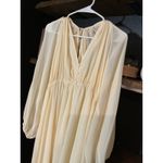 H&M  Cream Chiffon Maxi Boho Dress Large‎ Sheer Fairy Whimsgoth Romantic Flowing Photo 2