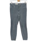 Anthropologie Pilcro High-Rise Skinny Corduroy Pants Button Front Gray Size 28 Photo 2