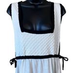 NEW Heather B Moon White / Black Trim Square Neck Knit Tank White Size M Photo 1