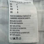 American Eagle Women's Blue Striped Denim Shorts Size 4 Mom Style Cuffed Hem Photo 3