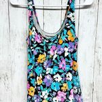 Orvis Swim Top Women Size 12 Floral Sleeveless Beach Summer Neon Blue Tankini Photo 0