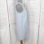 Loft Eyelet Split Neck Sleeveless Shift Tunic Mini Dress Powder Blue Size 2 Photo 3