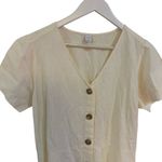 Old Navy  linen blend NWT long button down dress cream large Photo 5