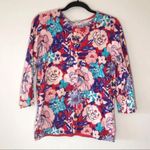 Isaac Mizrahi Live Bright Floral Cardigan XS Cardigan Sweater Dopamine Dressing Photo 1