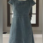 UTILITY Canvas Twill Belted Dress, Denim Blue White Polka Dot Size XS EXCELLENT! Photo 1