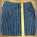 Altar'd State  small mini skirt blue red pinstripe zips up back stretchy denim Photo 3