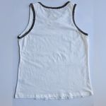 Alythea  Beaded Sleeveless Tank Top White/Black Size S NWT Photo 4