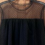 Banana Republic Double Layer Tiered Tulle Mesh A-Line Polka Dot Top Black Sz XS Photo 7