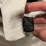 Bebe Vintage 90s-Y2K white ice ice baby leather crop fitted whipstitch jacket Photo 7