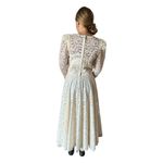 Vintage Cachet by Bari Protas Cream Lace long sleeve circle skirt dress size S Photo 9