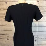 Lord & Taylor petite fitted Navy short sleeved round neck dress size 4 petite Blue Photo 7