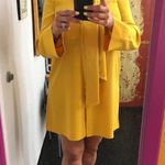 Tory Burch Women's Yellow Golden 100% Silk Crew Neckline Sophia Dress Size 2 Photo 10