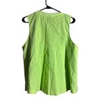 fab'rik  Lime Green V Neck Sleeveless Pleated Top Size L Photo 2
