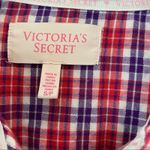 Victoria's Secret Victoria’s Secret pajama top women's small red purple plaid button down Photo 7