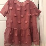 Entro NWOT Pink Pompom Blouse Photo 1