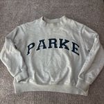 PARKE Gray and navy  mockneck sweatshirt  Photo 1