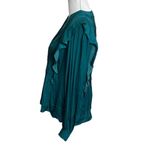 Anthropologie By  Pintuck Blouse Long Sleeve Blouse Shirt Dark Turquoise Size S Photo 4