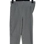 ZARA Houndstooth Mid Waist Side Zip Up Skinny Stretch Ankle Pants S Black White Photo 1