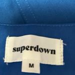 superdown  Women's Blue High Waisted Ruched Straight Leg Trousers Pants Size M Photo 4