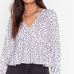 Nasty Gal Polka Dot Cropped Wrap Top Photo 0