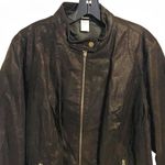 Avon Leather Bomber Jacket Brown Plus Size 1X
Zip up Photo 5