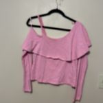 Anthropologie ‎ Postmark Pink One Shoulder Ruffle Top size Small Photo 5