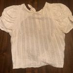Free People  Top Star Struck Eyelet Puff Sleeve White Women’s Medium Photo 0