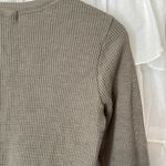 T. LA Waffle Knit Flutter Bottom Edge Long Sleeve Top Photo 6