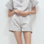 ZARA Women's Metallic Gray High Waist denim romper small Photo 0