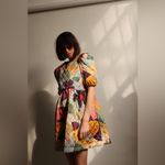 En Saison Floral Quilted Puff Sleeve Baby Doll Mini Dress Size Small NWT Blue Photo 8